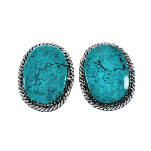 Native American Turquoise Sterling Silver Post Earrings X11026